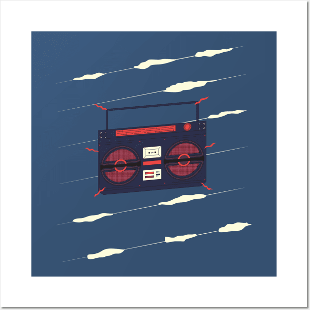 Boombox in the clouds Wall Art by shubhskv